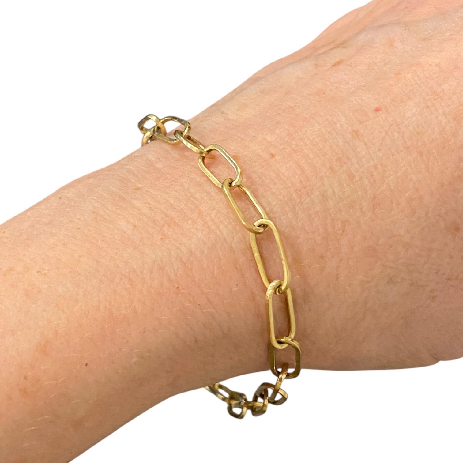  Bracelet chaîne Paperclip en or jaune 18 carats Unisexe 