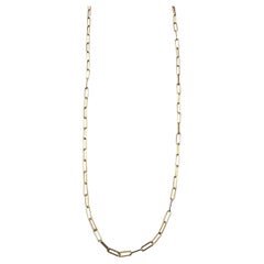 18K Yellow Gold PaperClip Chain Necklace 18" #15551