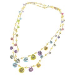 18k Yellow Gold "Paradise" Gemstone Necklace by Marco Bicego 35"