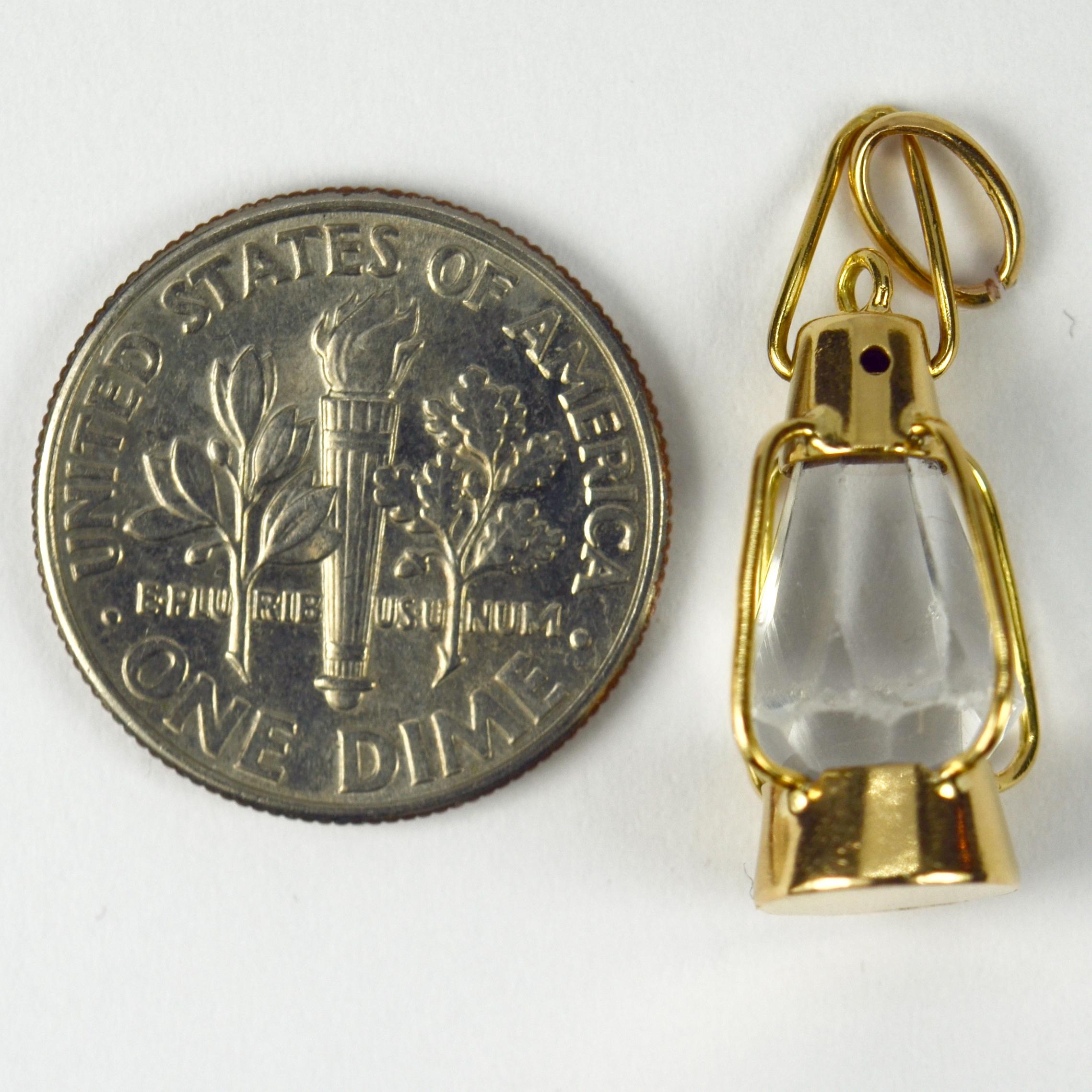 18 Karat Yellow Gold Paste Lantern Charm Pendant 1