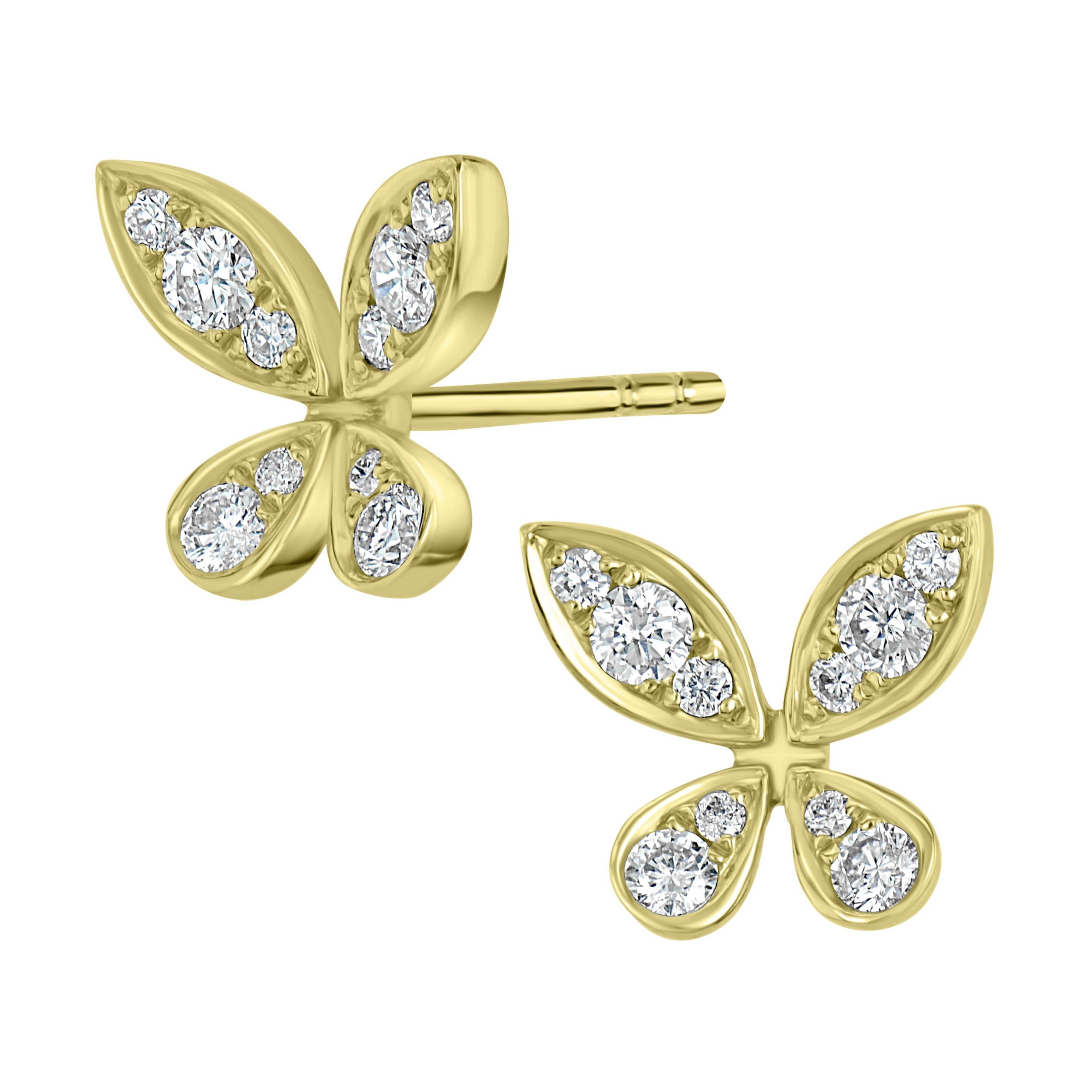 Diamond Butterfly Earrings For Sale at 1stDibs