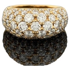 Bague cocktail en or jaune 18K avec pavé de diamants, 3,88 CTW