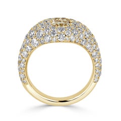 18k Yellow Gold Pave Diamond Domed Ring