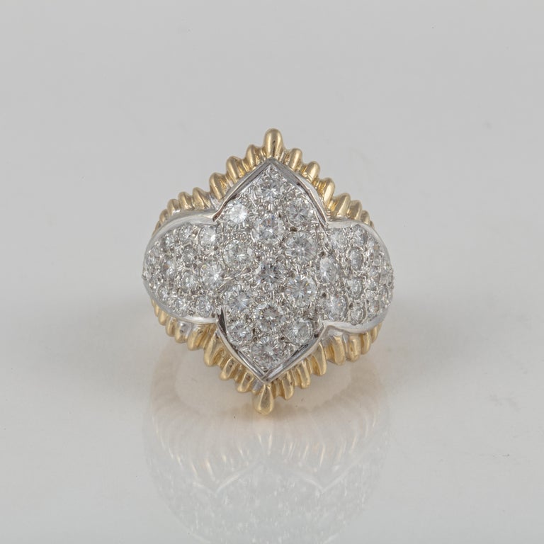 Diamond & 18k Gold Triple Pill Pavé Ring main image 1