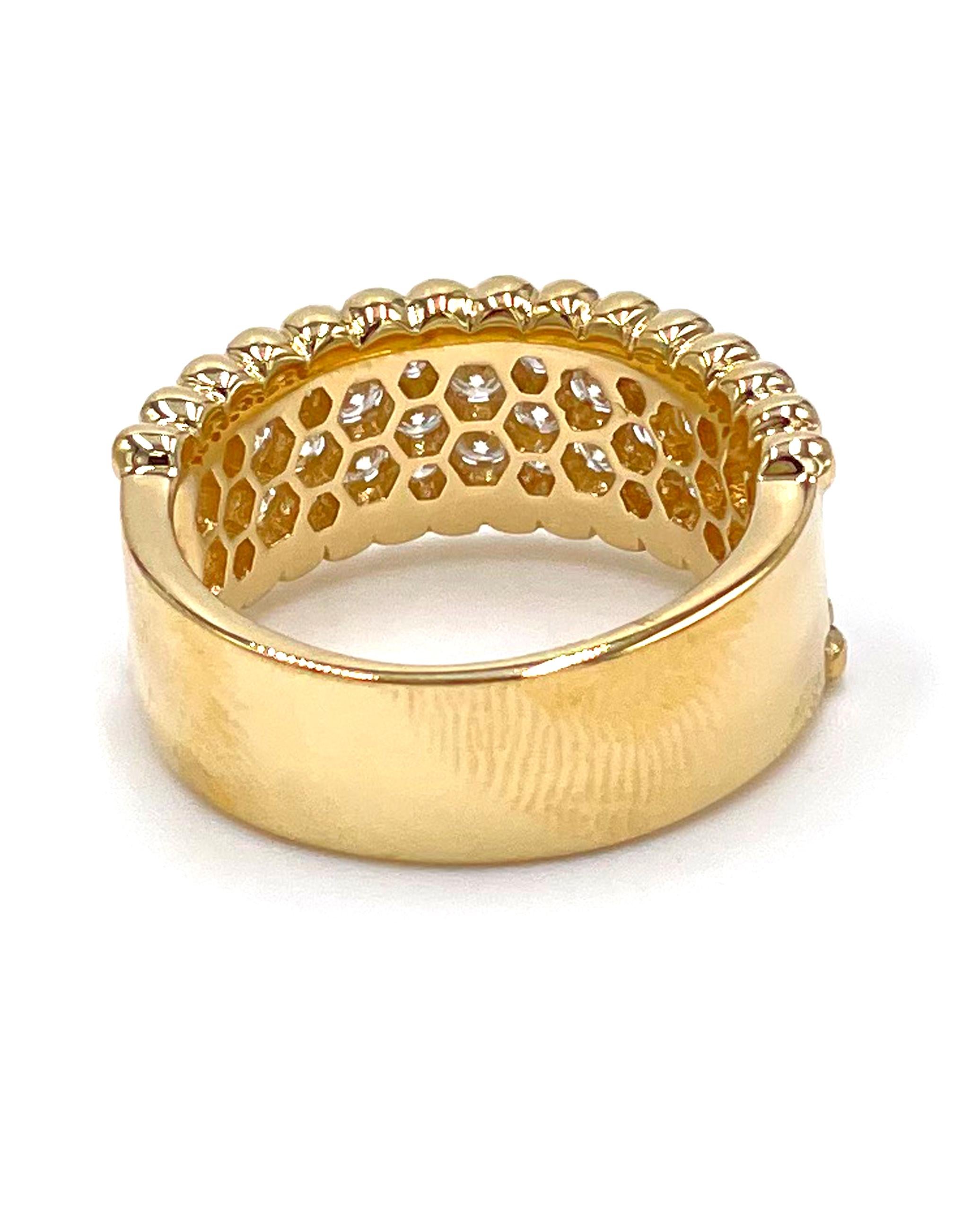 Contemporary 18K Yellow Gold Pave Ring