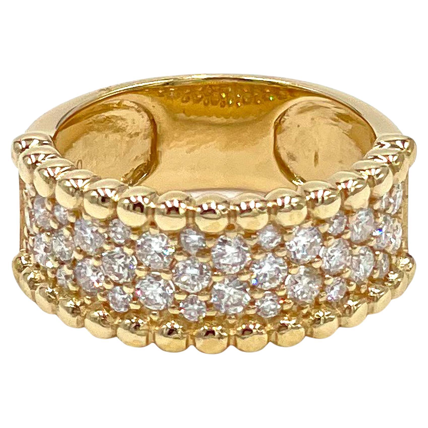 18K Yellow Gold Pave Ring