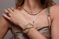 18k Yellow Gold Large Oval Link and Pave Diamond Bracelet