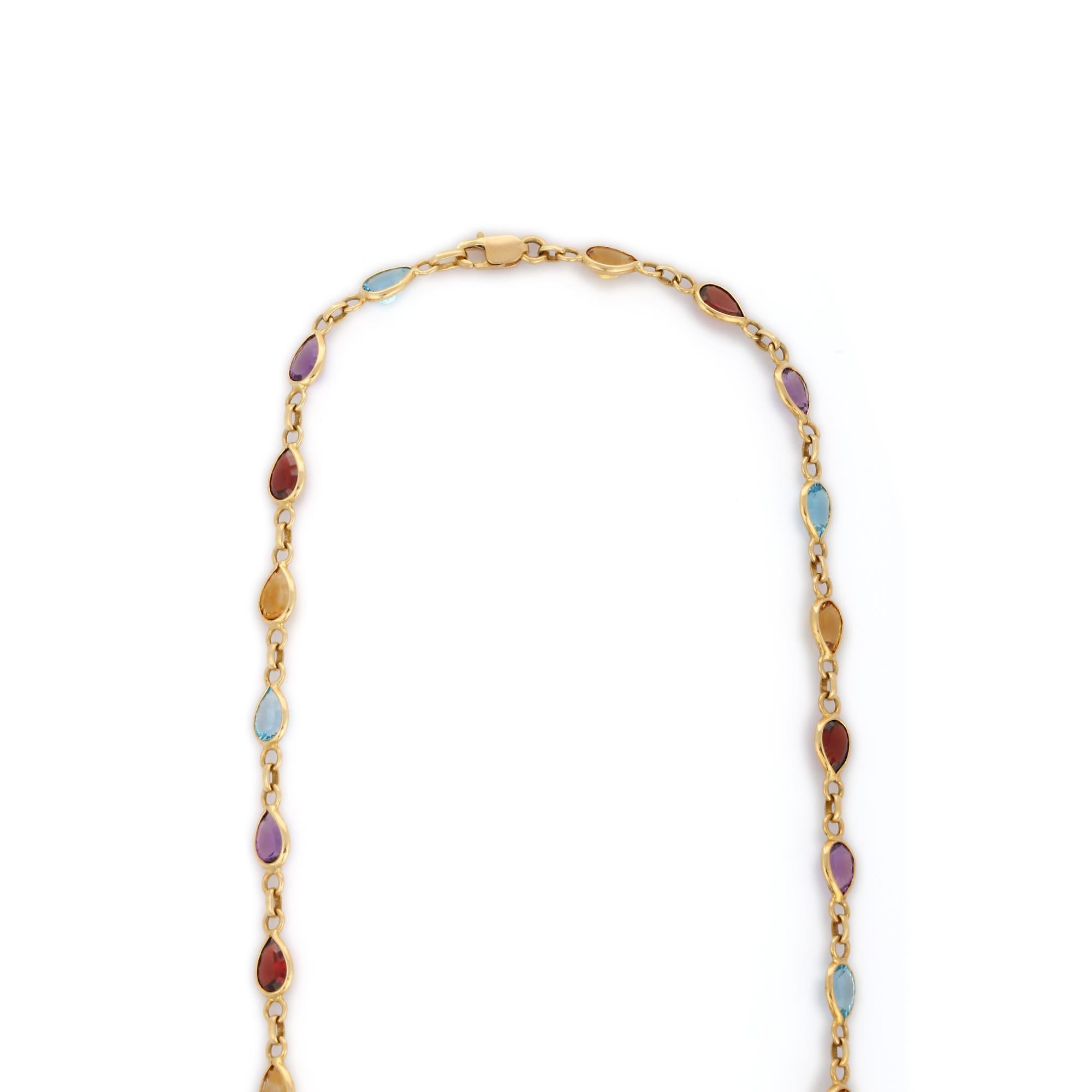 semi precious multi stone necklace