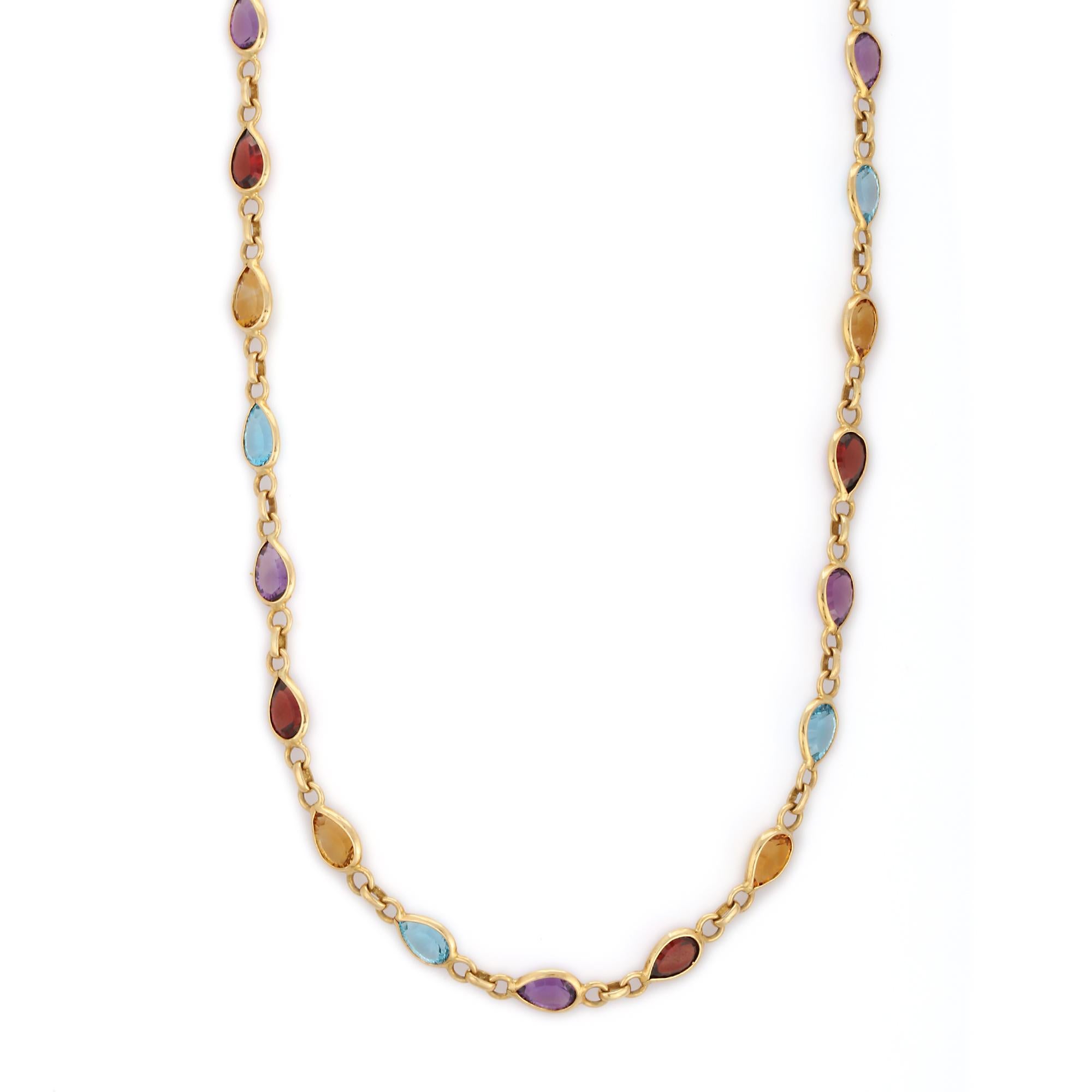 gold necklace with gemstones