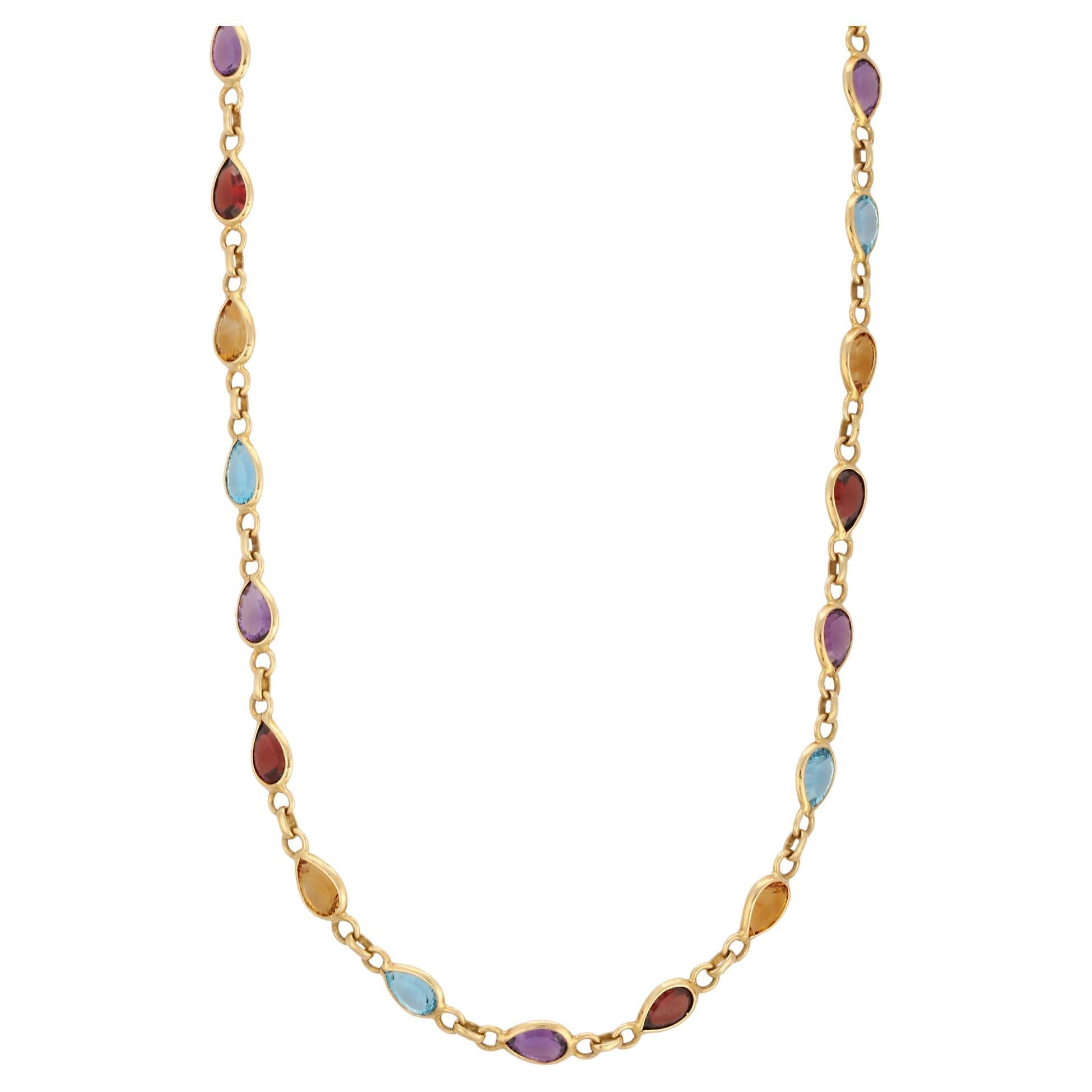 Multi Colored Gem Stone Necklace | 25karats
