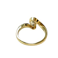 18K Yellow Gold Pear-Cut Diamond Bypass Ring