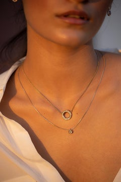 18K Yellow Gold Everyday Pear Diamond Solitaire Necklace Gift for Girlfriend