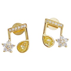 Ohrstecker aus 18K Gelbgold mit gelbem Diamant im Birnenschliff