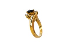 18k Yellow Gold Pear-Shaped Sapphire Bypass Ring
