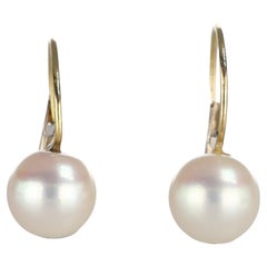 Pendientes de oro amarillo de 18 quilates con perlas