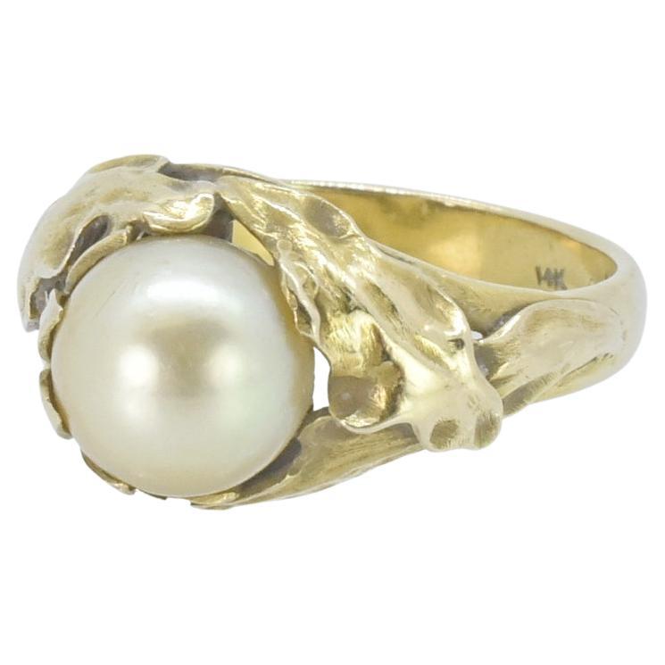 14K Yellow Gold Pearl Ring by Potter & Mellen For Sale
