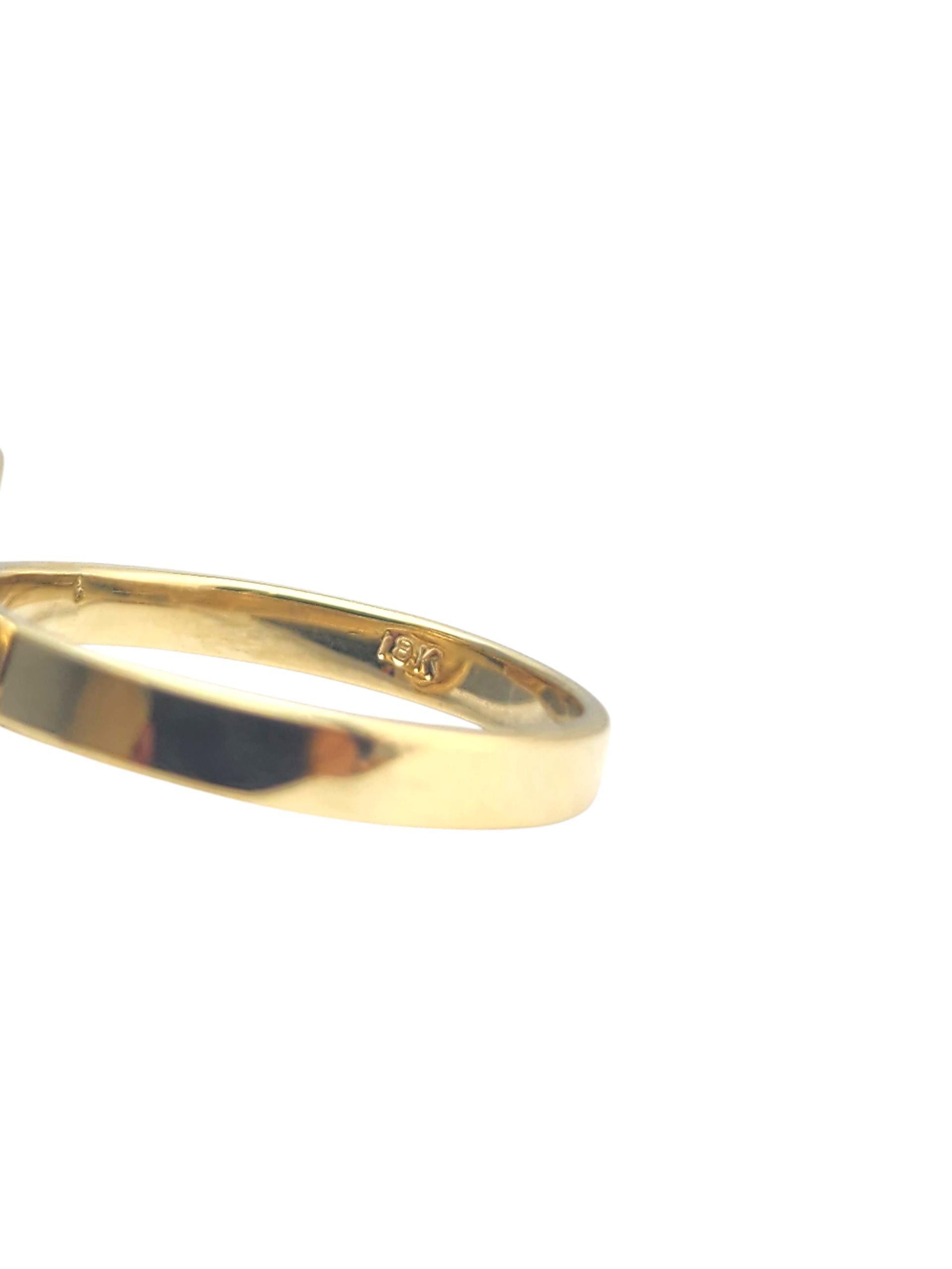18K Yellow Gold Pearl Ring Size 6 #22898 For Sale 3