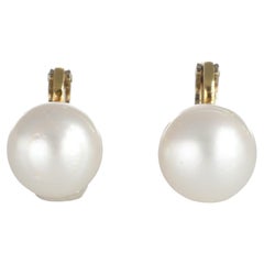Pendientes de oro amarillo de 18 quilates con perlas