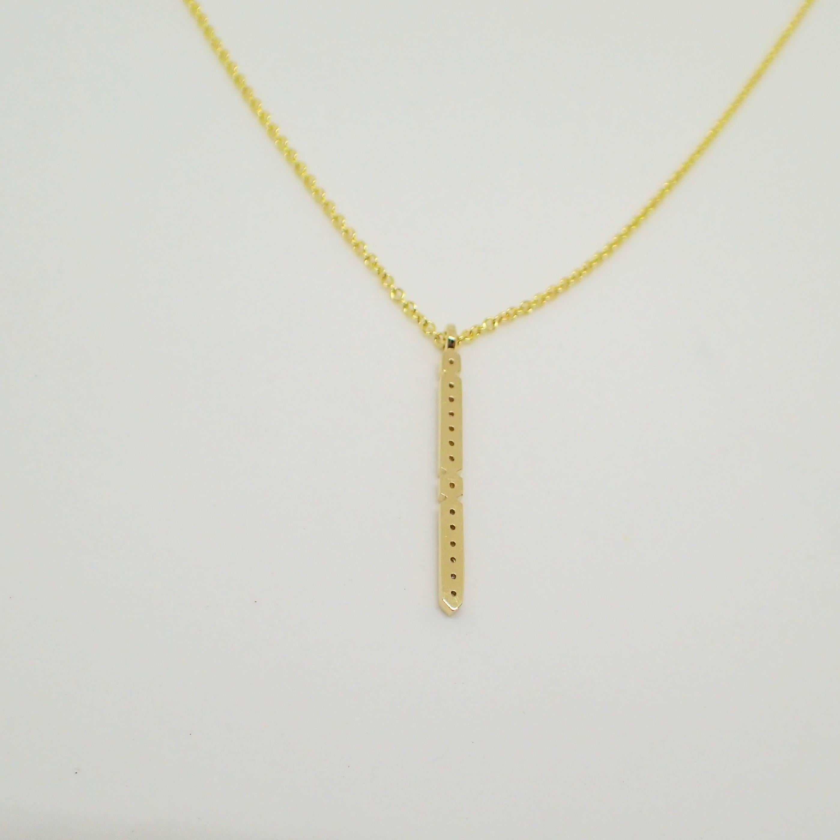 18 Karat Yellow Gold Pendant with 0.21 Carat of Diamond on an Cable Chain 4