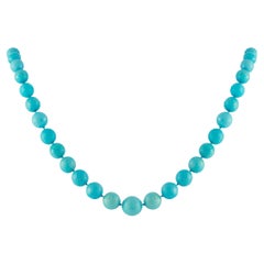 18K Yellow Gold Persian Turquoise Necklace MF33-022026