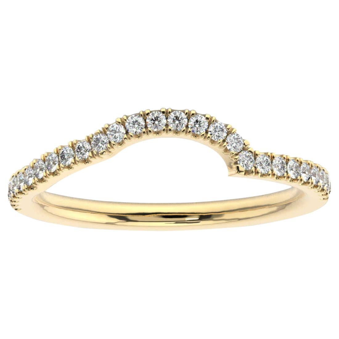 18k Yellow Gold Petite Apulia Diamond Ring '1/5 Ct. tw' For Sale