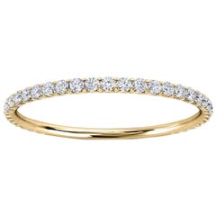 18k Yellow Gold Petite GIA French Pave Diamond Ring '1/5 Ct. Tw'