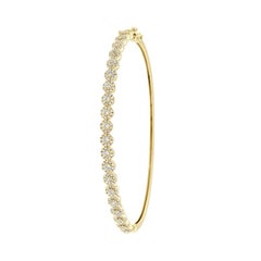 Bangle in oro giallo 18 carati con diamante Petite Halo da 1 carato