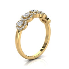 18k Yellow Gold Petite Jenna Halo Diamond Ring '1/2 Ct. Tw'
