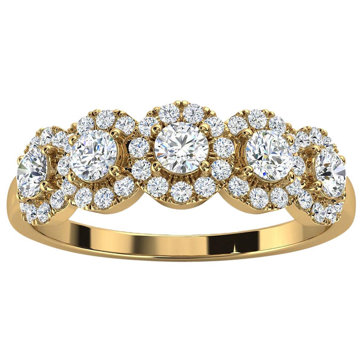 For Sale:  18k Yellow Gold Petite Jenna Halo Diamond Ring '1/2 Ct. Tw'