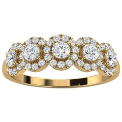 18k Yellow Gold Petite Jenna Halo Diamond Ring '1/2 Ct. Tw'