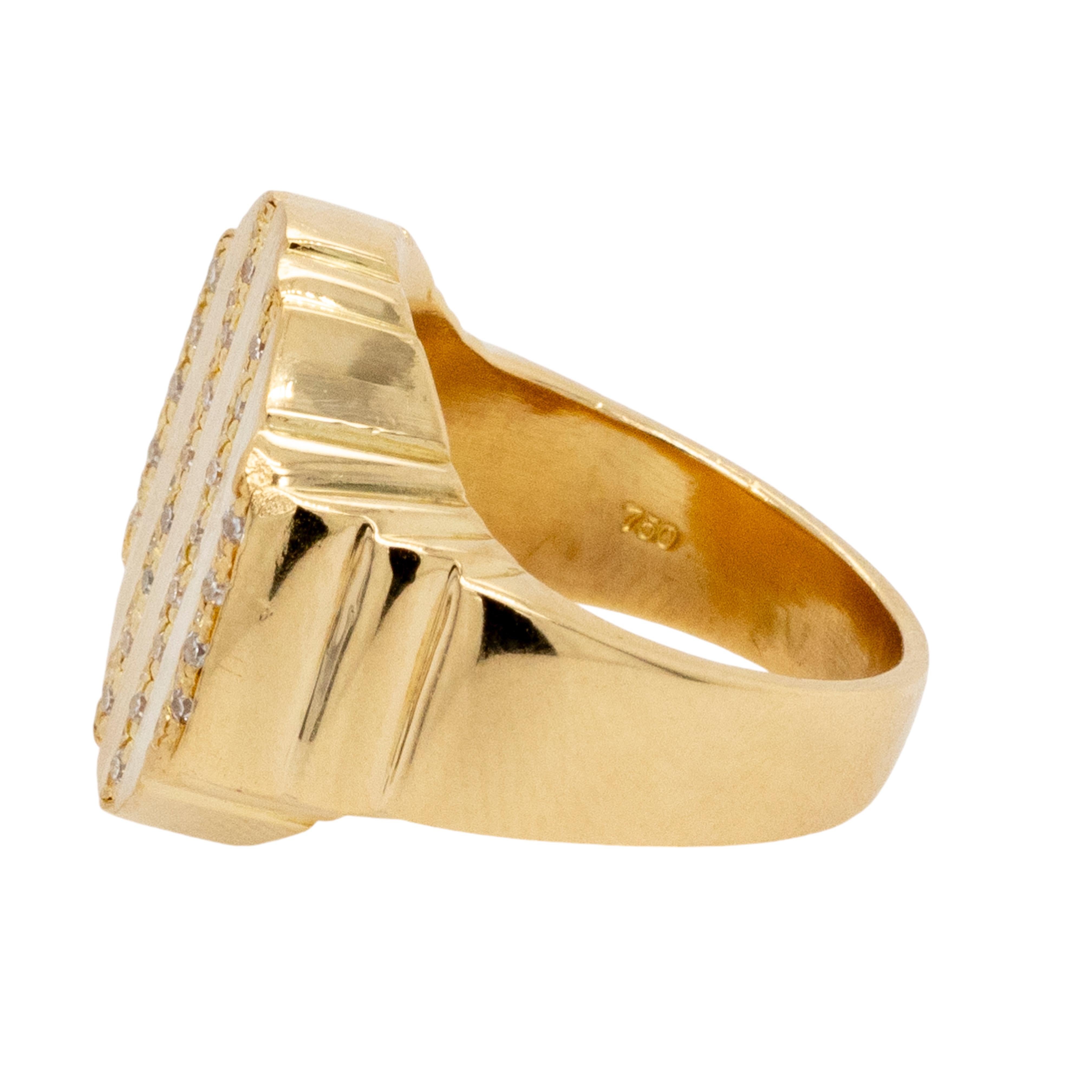 This elegant 18k Yellow Gold Piaget Ring is set with natural round brilliant diamonds, combining timeless luxury with iconic design. With a total weight of 22.6g (14.5 dwt), the ring exudes quality and prestige, while the diamonds add a stunning