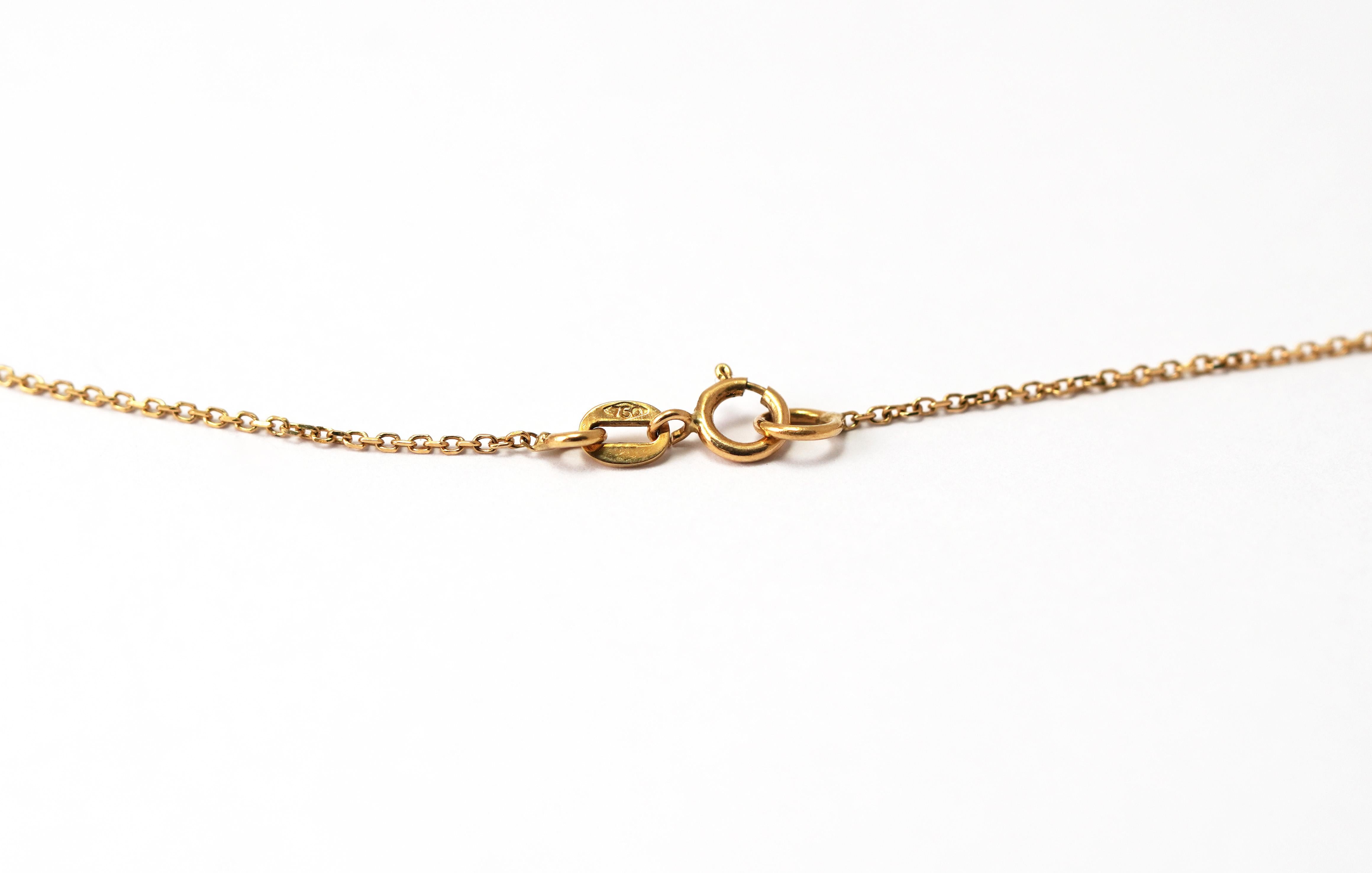 Donna Collana con cuore in oro giallo 18K e opale rosa in vendita