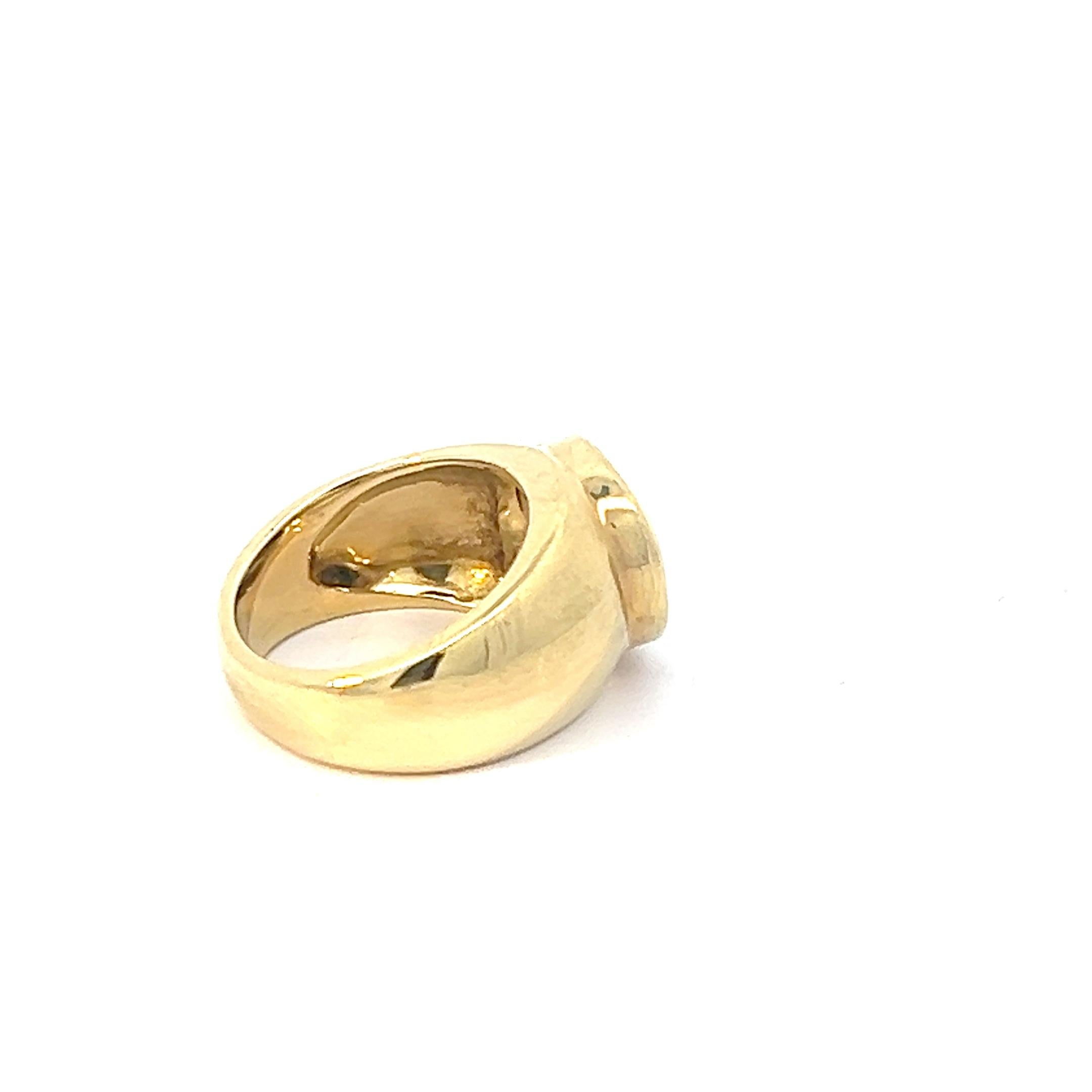 18k Yellow Gold Pinky Sterling Silver Coin Ring  In New Condition For Sale In New York, NY