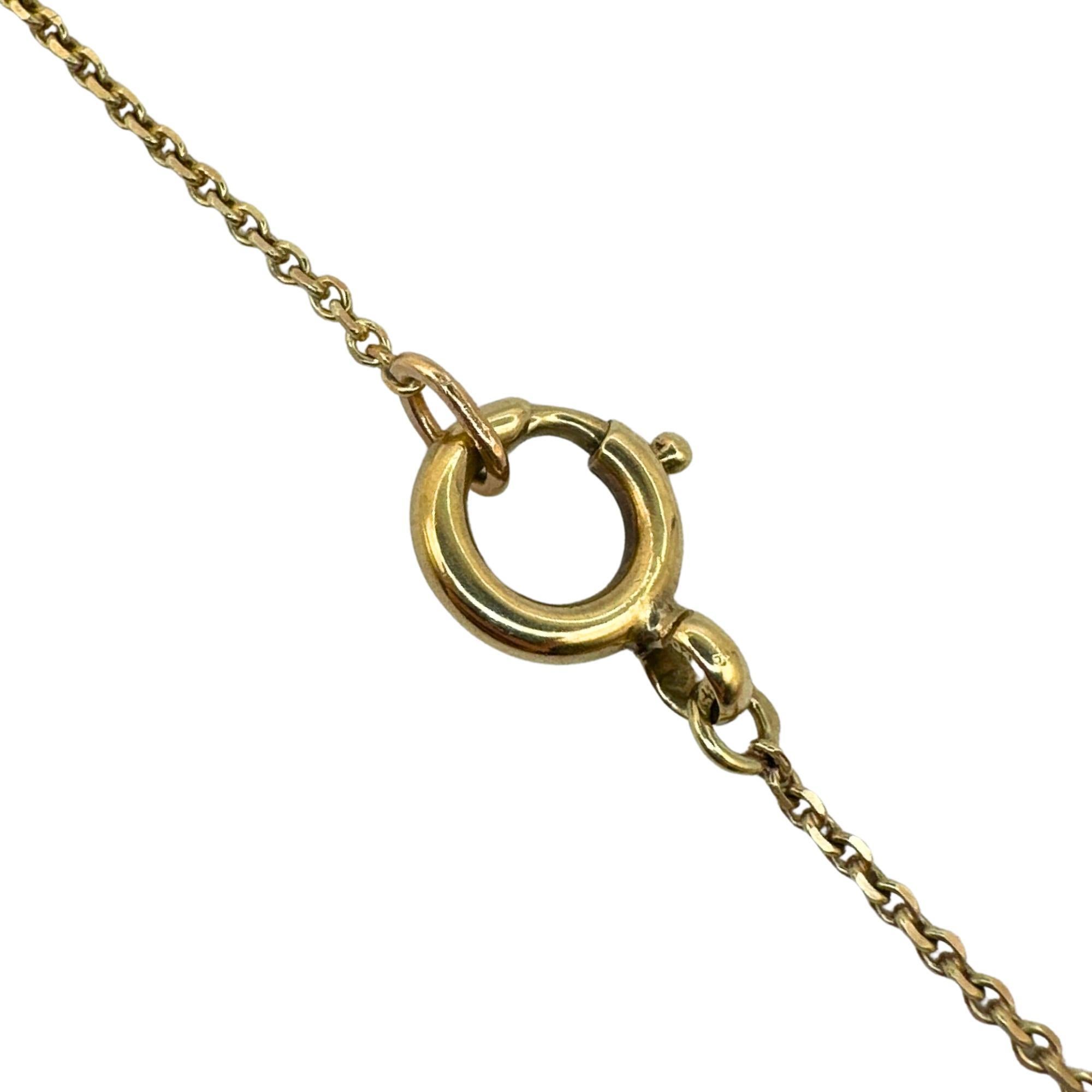 18k Yellow Gold Pisces Pendant with 14k Chain For Sale 2