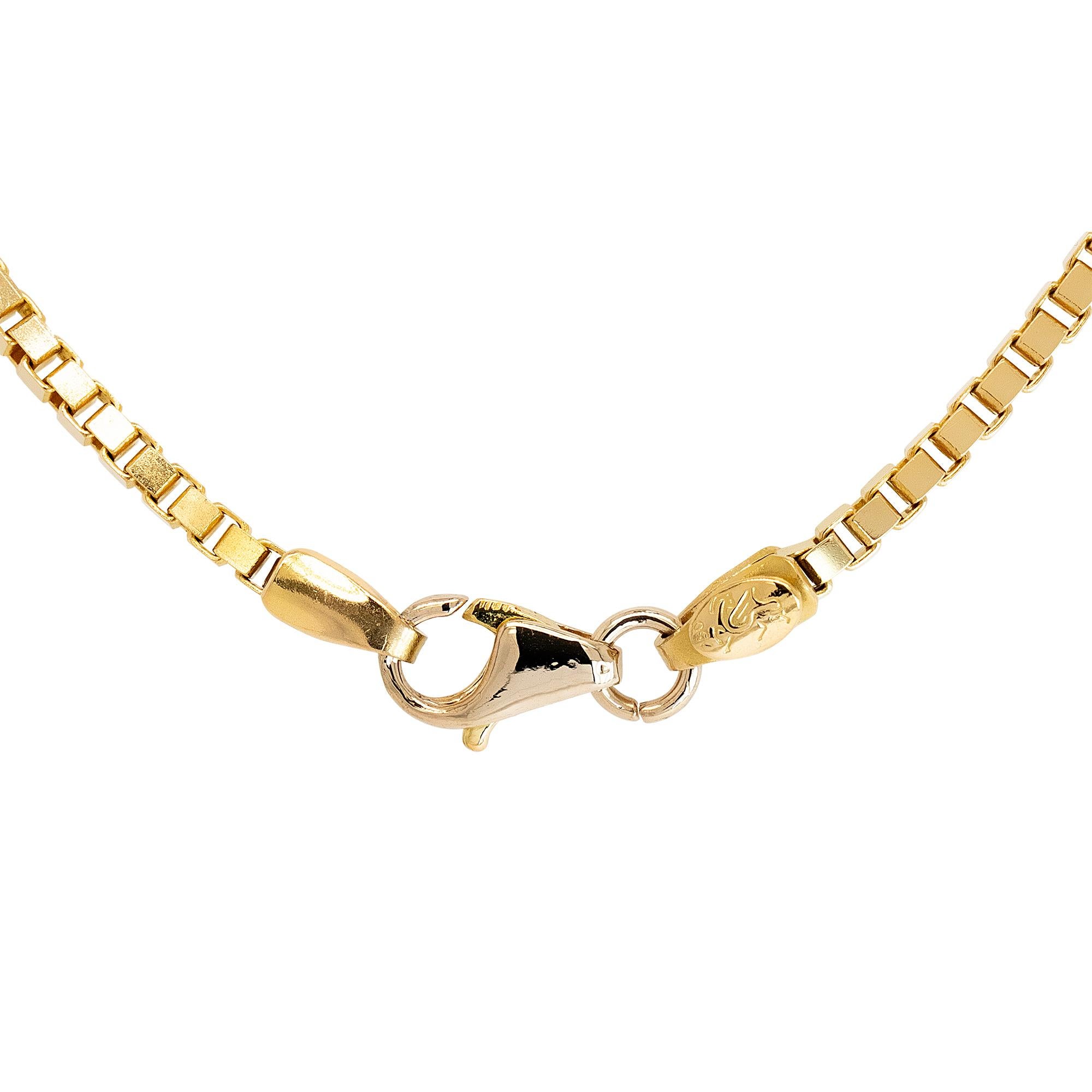 Women's 18k Yellow Gold Plain Chain Necklace For Sale