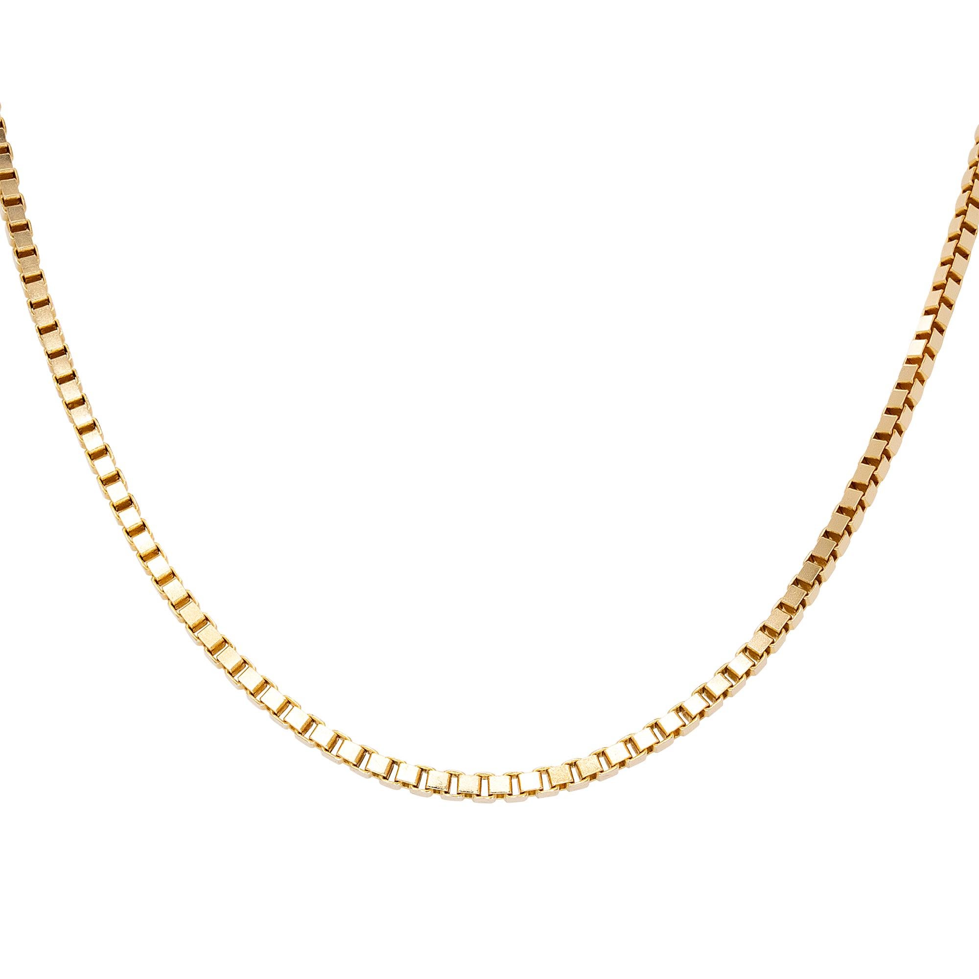 Collar de cadena lisa de oro amarillo de 18k en venta 1