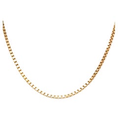 18k Yellow Gold Plain Chain Necklace