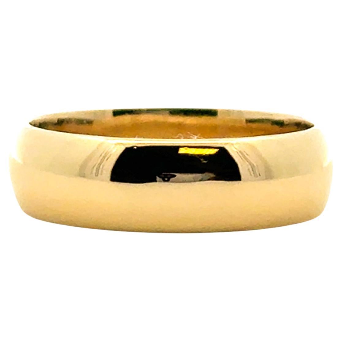 18k Yellow Gold Plain Wedding Band For Sale