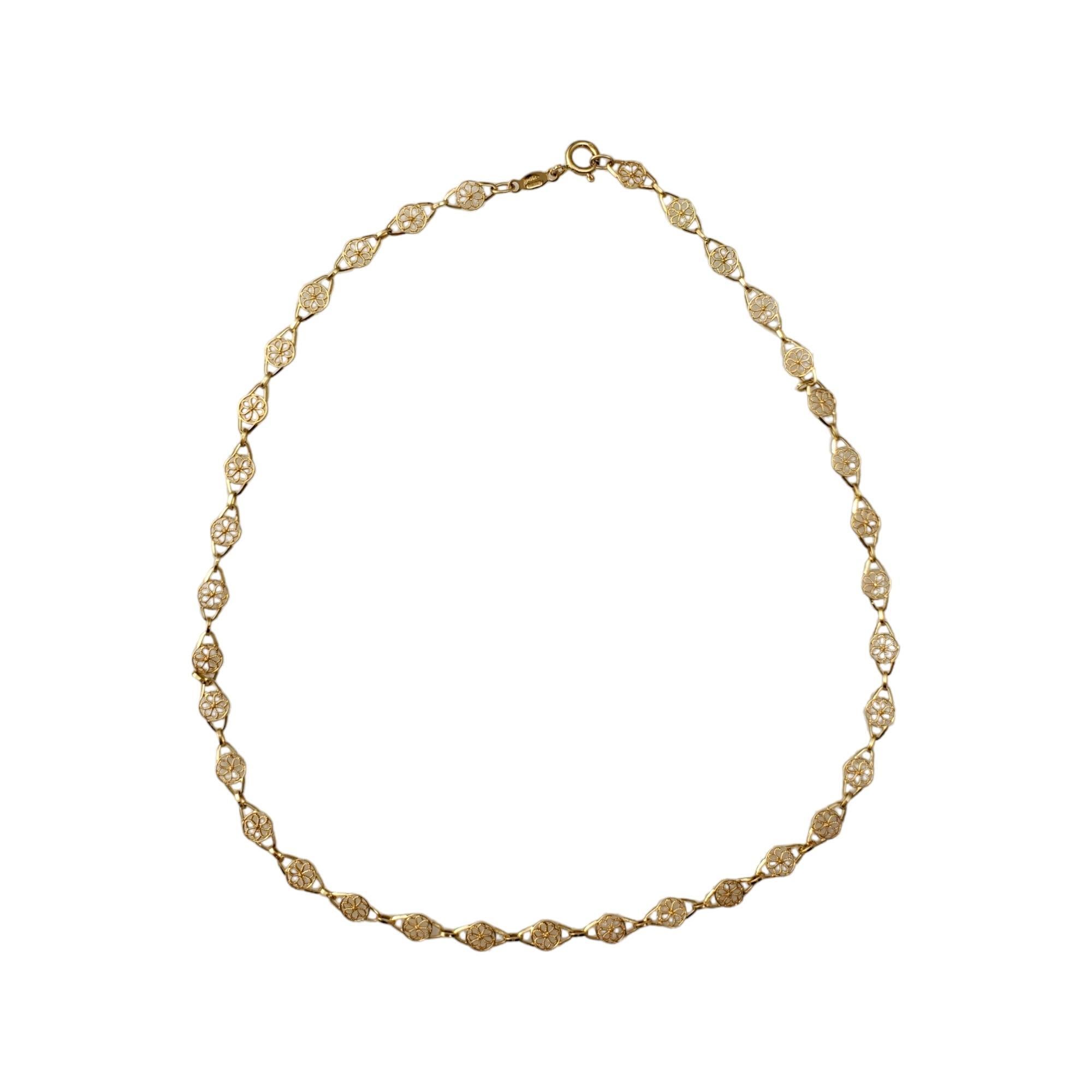 Vintage 18K Yellow Gold Plaque Necklace-

Elevate your style with this stunning plaque necklace!

Chain Length: 17 Inches

Width approx. 6mm

Weight:  5.4 dwt. /  8.5 gr.

Marked: 750 *220 AR

Very good condition, professionally polished.

Will come