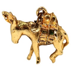 18k Gelbgold plattiert Esel Charm Anhänger