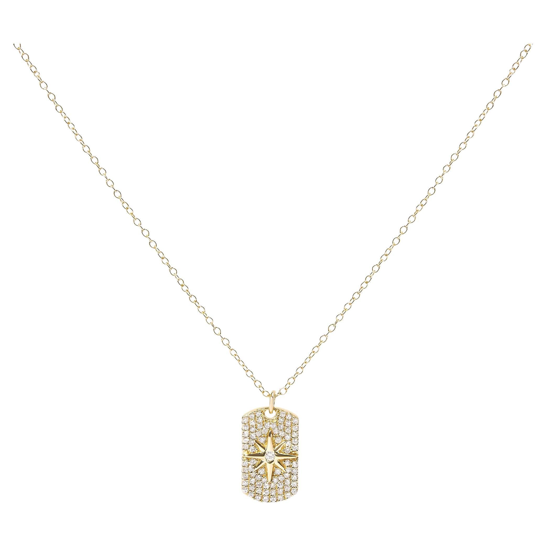 18K Yellow Gold Plated Sterling Silver 3/8 Cttw Diamond 18" Pendant Necklace