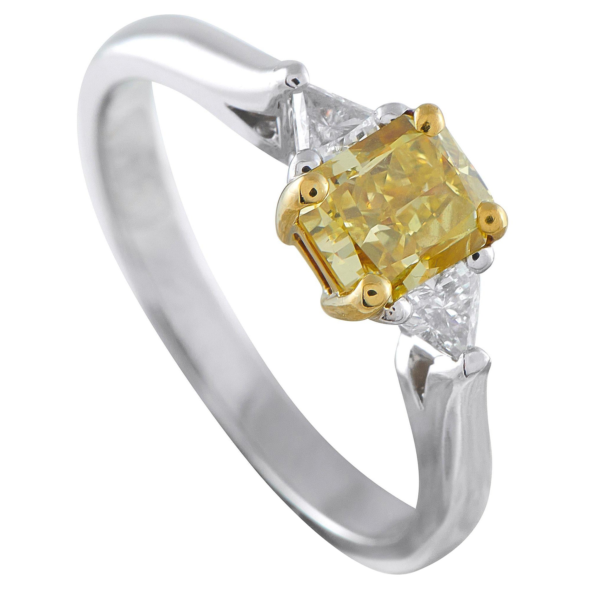 18K Gelbgold 
Platin 1,26ct Intensiver gelber Diamantring MF03-121025