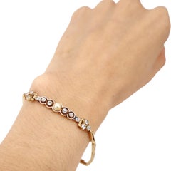 18K Yellow Gold & Platinum Bracelet with 0.85 CTW in Diamond, and Pearl