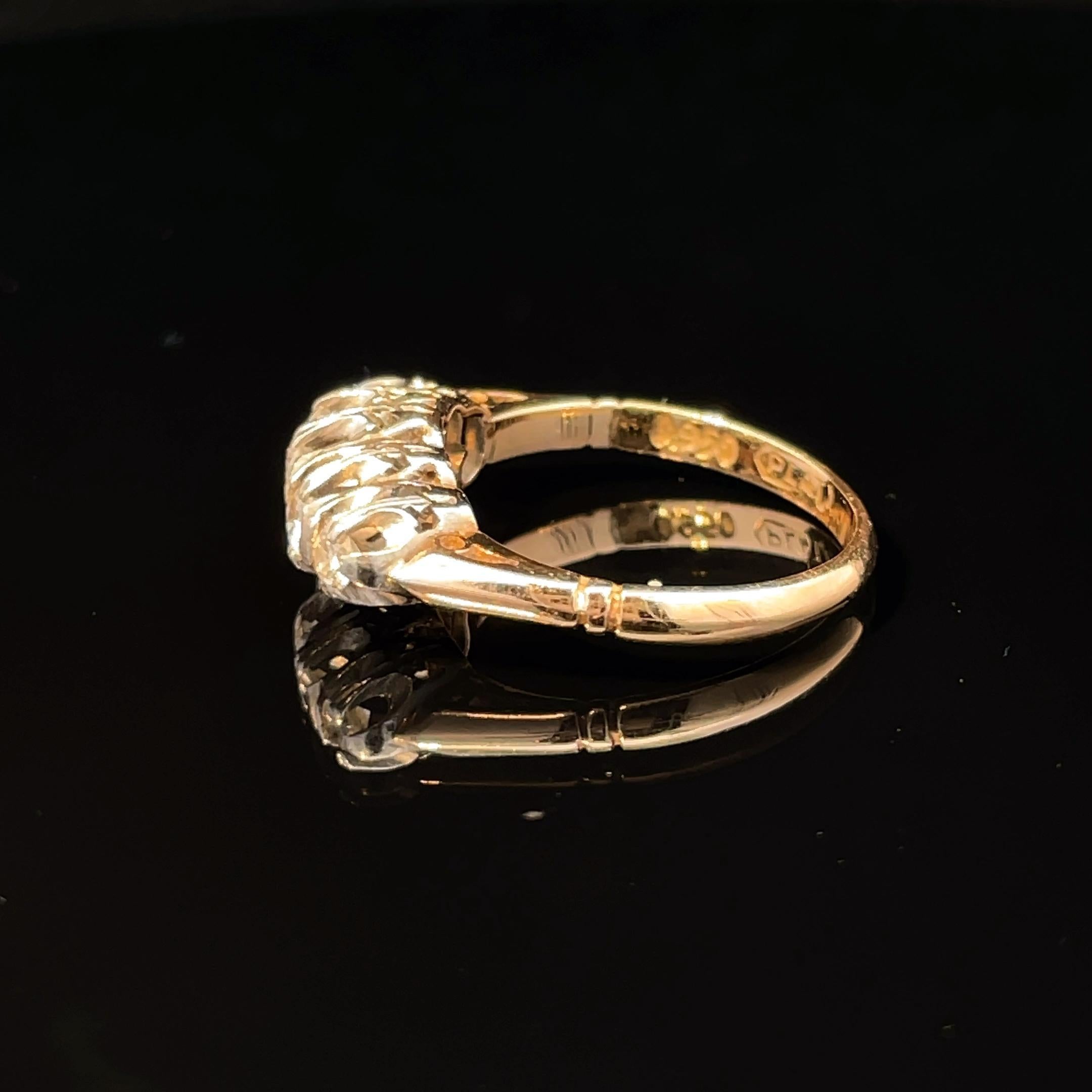 18k Yellow Gold & Platinum Diamond Ring In condizioni ottime in vendita a New York, NY