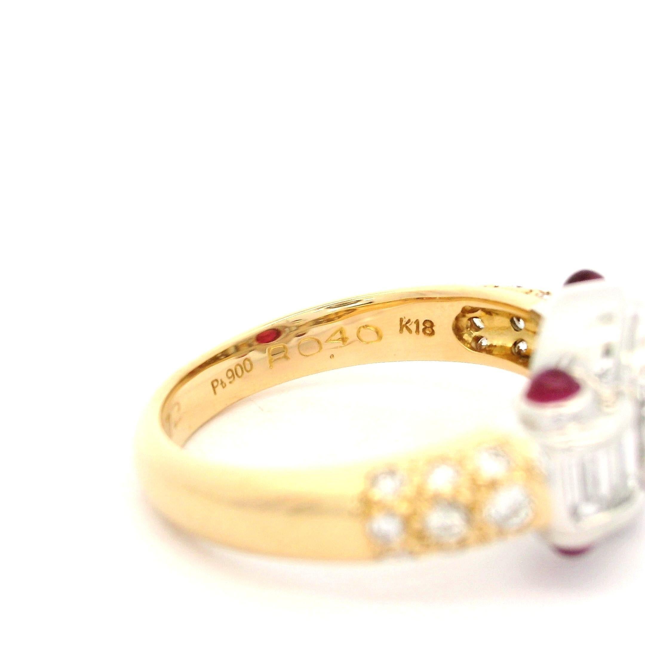 Women's 18k Yellow Gold Platinum GIA 2.18ctw Vivid Red Ruby & Diamond Bezel Band Ring For Sale