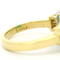 Bague en or jaune 18 carats et platine de qualité GIA 4,1 carats avec diamant émeraude baguette