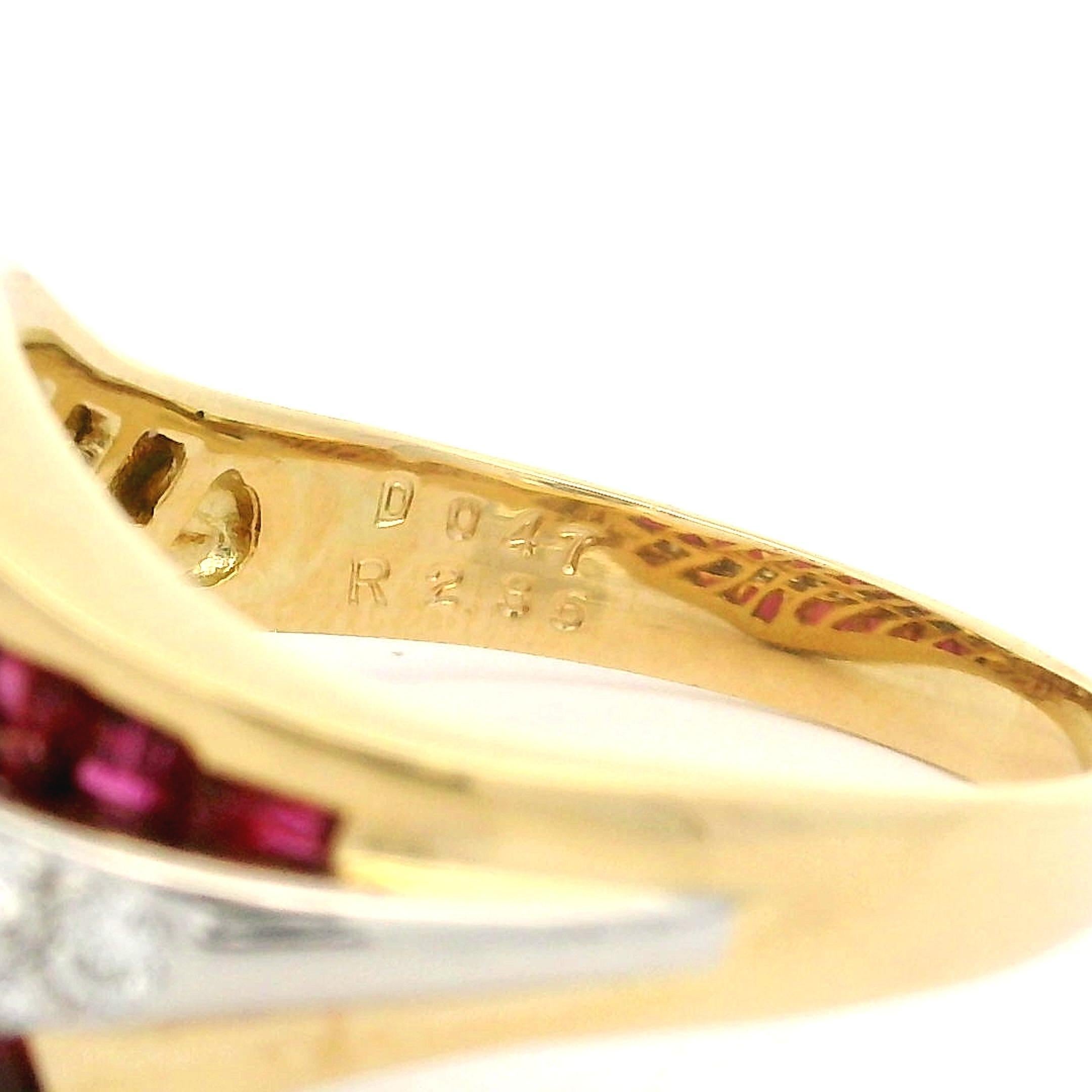 Bague de haute qualité en or jaune 18 carats, platine, rubis baguette 2,82 carats et diamants Pour femmes en vente