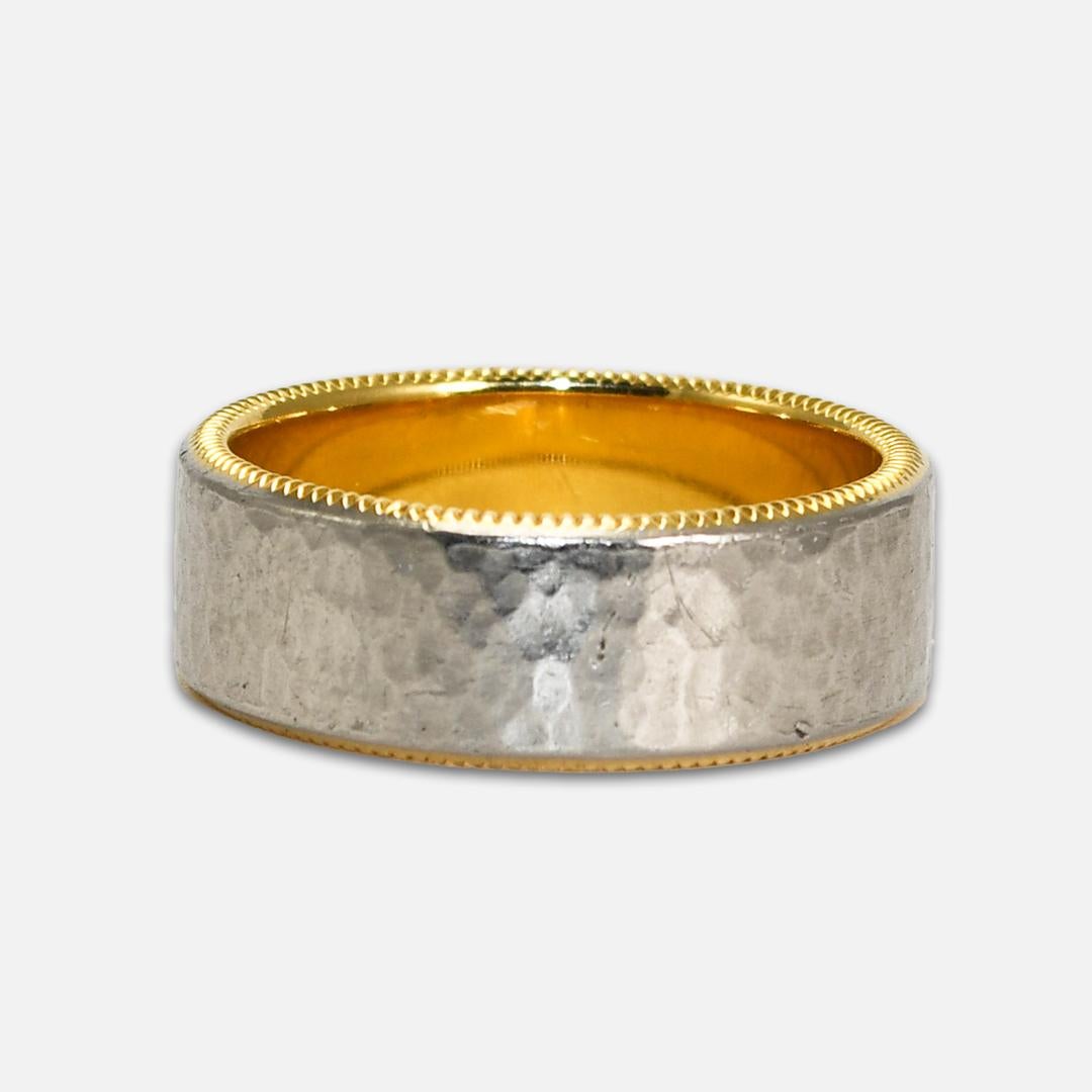 Men's 18K Yellow Gold & Platinum PerAmore Wedding Band For Sale