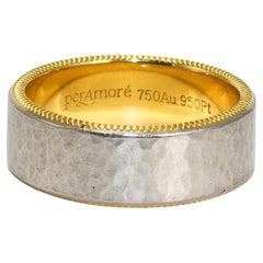 Anneau de mariage PerAmore en or jaune 18K et platine