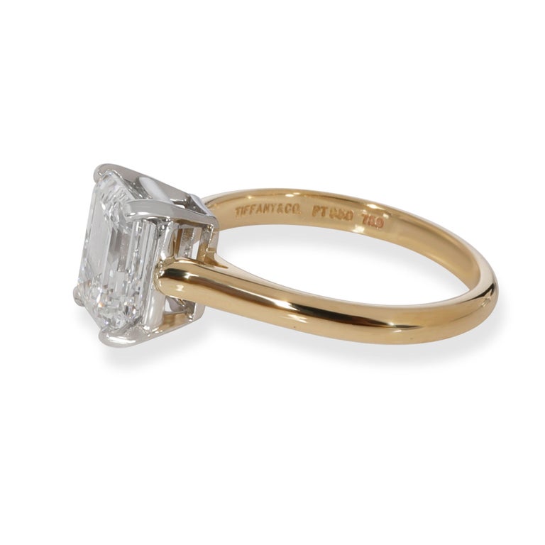 18K Yellow Gold and Platinum Tiffany and Co. 2.23 Ct Emerald Cut ...